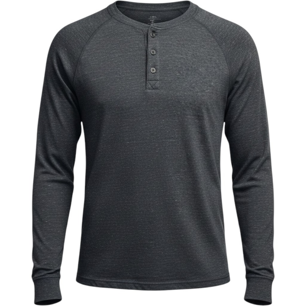 Goodfellow & Co Henley Shirt Mens Large Gray Long Sleeve Raglan